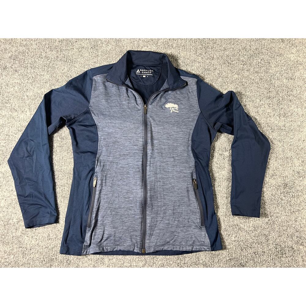 Bermuda Sands Torrey Pines Golf Jacket Womens M Blue Gray Full Zip Performance